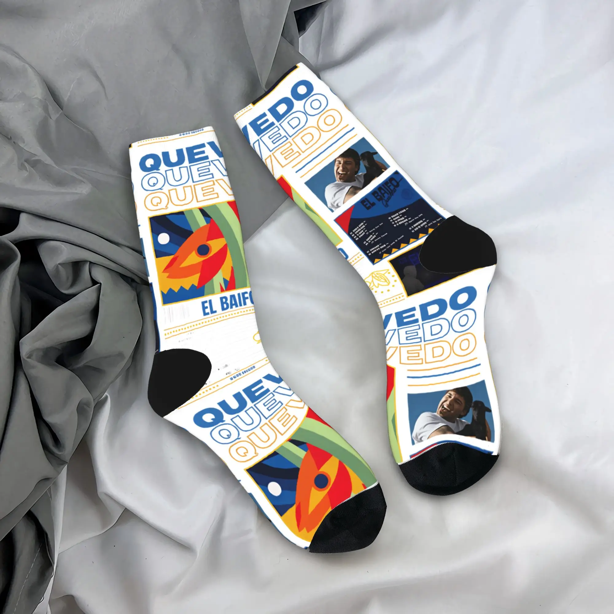 

Unisex Men Socks QUEVEDO EL BAIFO Album 2026 tour Stockings Anti Skid Breathable Socks Autumn Fashion Custom Skateboard Socks
