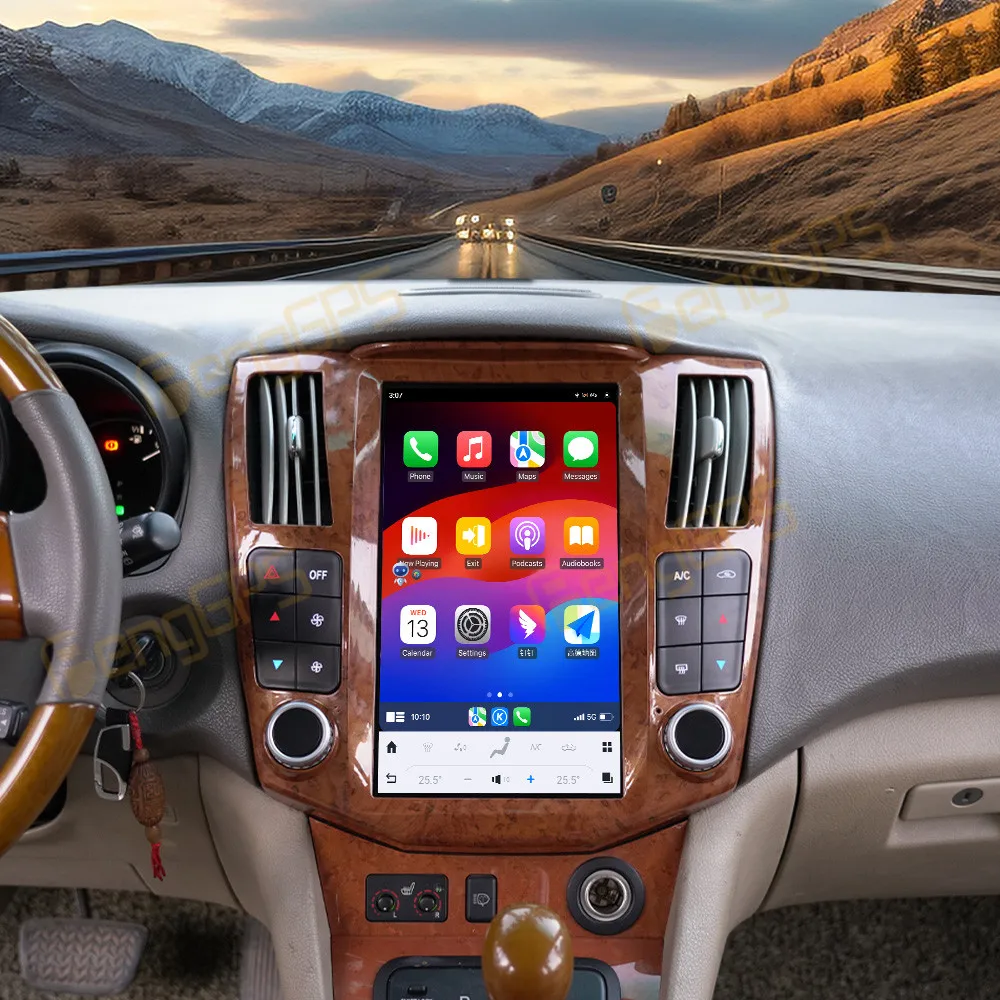 

12,1-дюймовый автомобильный радиоприемник CarPlay Android 13 для Lexus RX 300 2004-2007, мультимедийный плеер с сенсорным экраном, GPS-навигация, головное устройство DSP BT