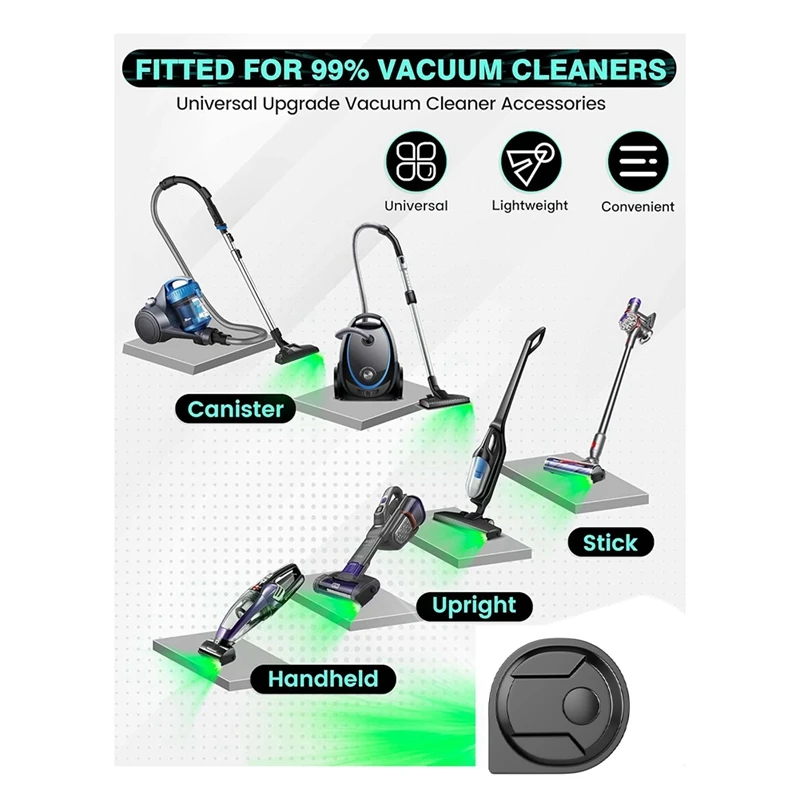 إكسسوارات استبدال المكنسة الكهربائية ، عرض الغبار ، مصباح ليد ، تنظيف ، شعر الحيوانات الأليفة