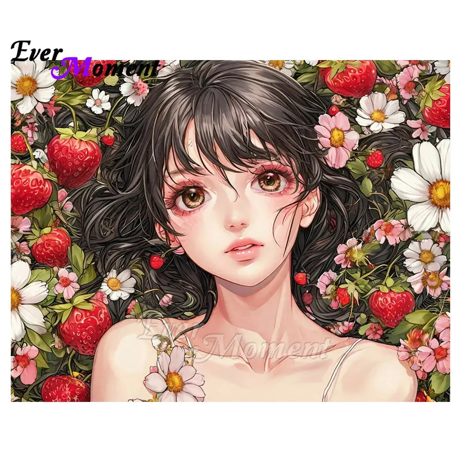 

Высокое качество DIY 5D алмазные художественные наборы клубничная девушка полная дрель алмазная живопись картина домашний декор стены ASF2991