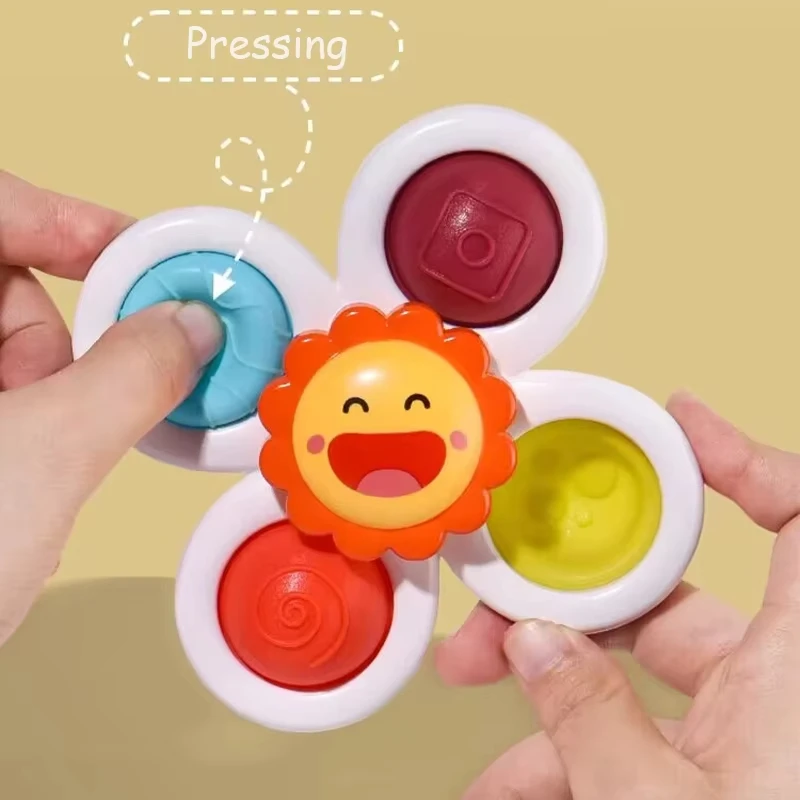 1 Stück Baby Cartoon Zappeln Spinner Spielzeug bunte Insekten Kreisel Lernspiel zeug Fingers pitze Rassel Bad Spielzeug für Jungen Mädchen Geschenk