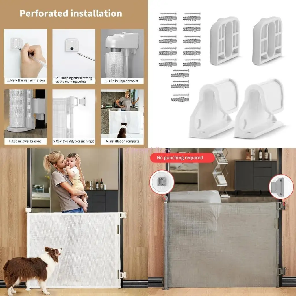 

Y1UB 1 SET SET BABY GABE GATE COMPONT COMPONT Монтаж настенный монтарь базовая плата с крючками для повышения безопасности детей