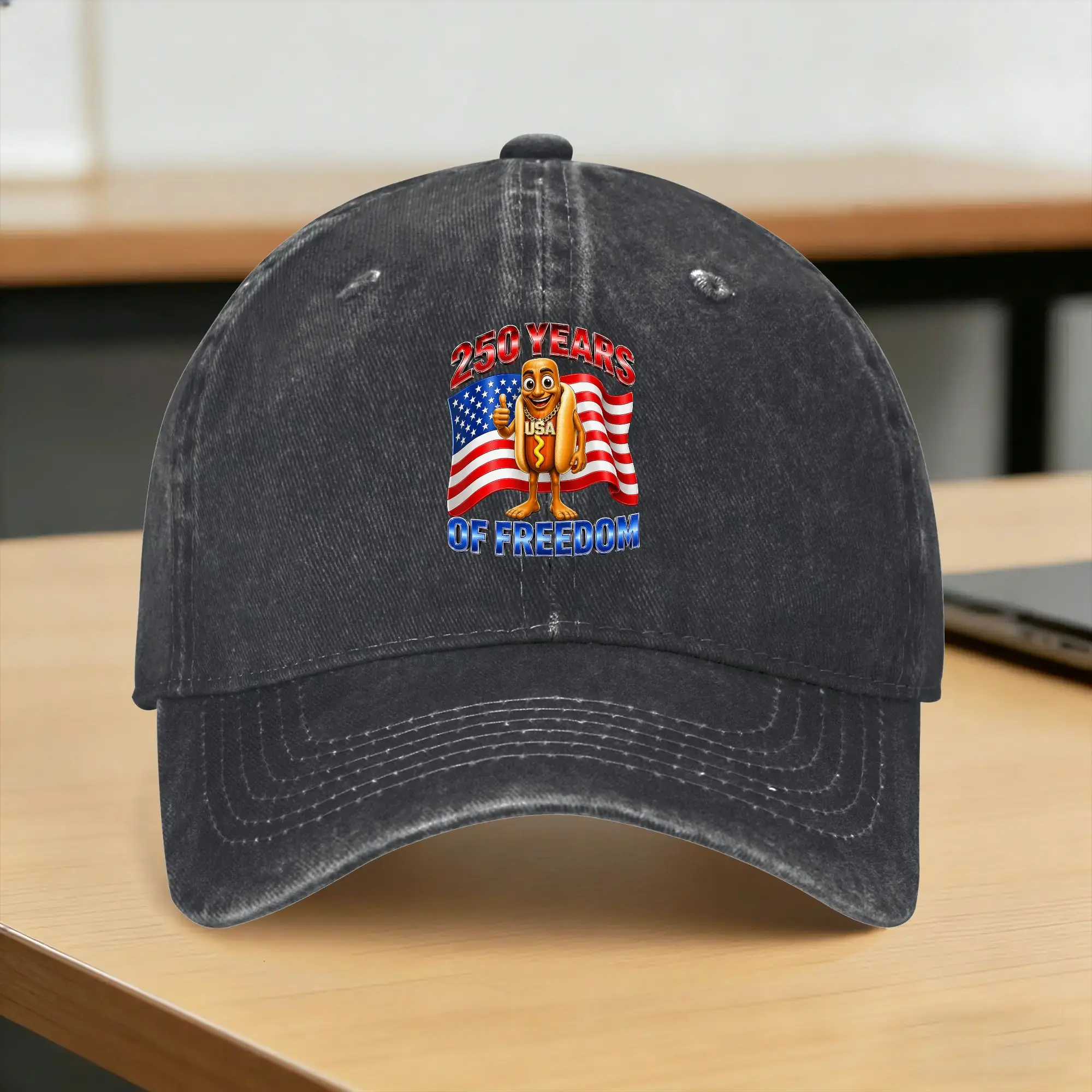 Tung Tung Tung Sahur Fourth of July Sun Baseball Cap  Men Women Custom Logo Trucker Hat Summer y2k Wholesale Baseball Caps