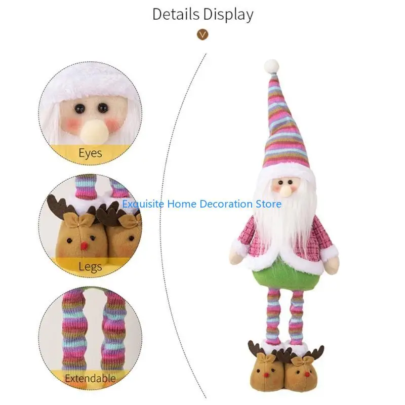 

L5BF Festival Телескопическая рождественская кукла с расширяемыми ногами Санта/Снеговик фигура для дома на дисплей Юлетид стола