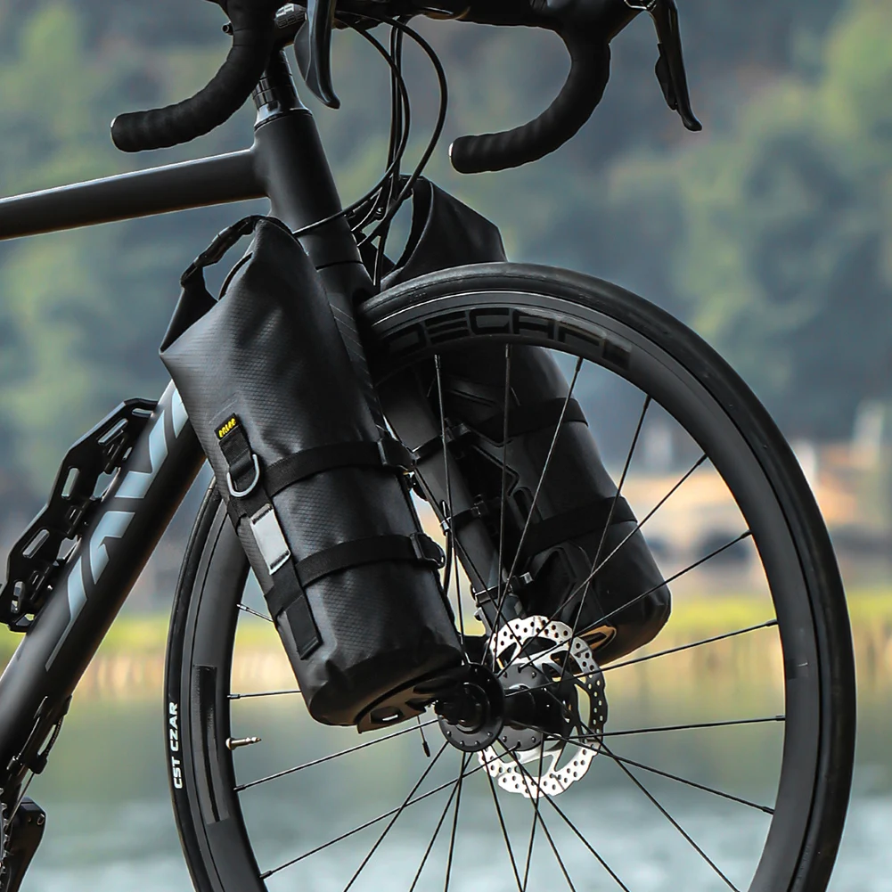 5L Bike Fork Bag Lightweight Fork Bag Reflective Strap Front Fork Bike Bag Large Capacity for Mountain Bikes Road Bikes