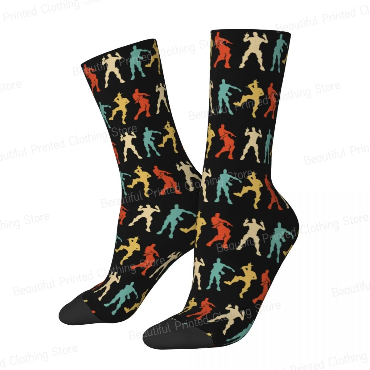 Battle Royale Victory Dance Cool Justice Dance Unisex Four Seasons Socks Hip Hop Fun printing Socks Street Style Crazy Sock