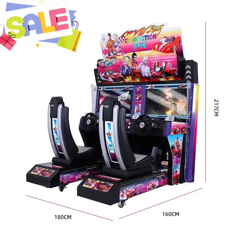 Wholesale Amusement Coin Operated Arcade Machines 42 Inch Lcd 2 Players Driving Simulator Racing Car Game Machine Custom