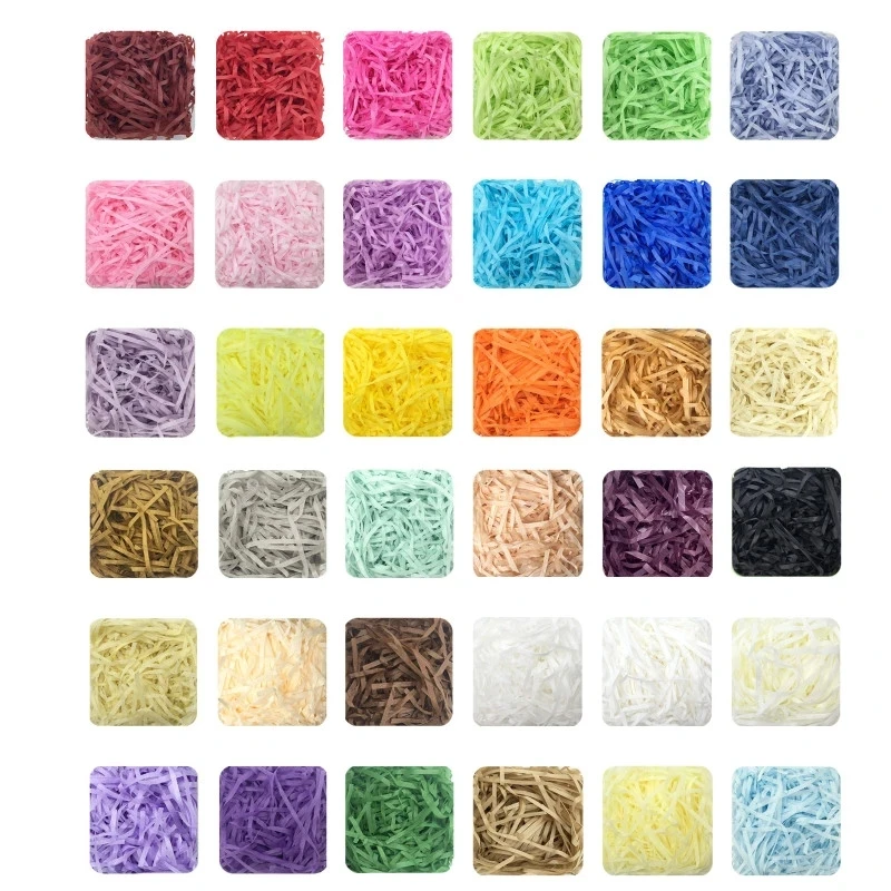 Colorful Shredded Crinkle Lafite Paper Easter Henhouse Grass DIY Wedding Party Souvenir Gift Box Filler Packaging Material