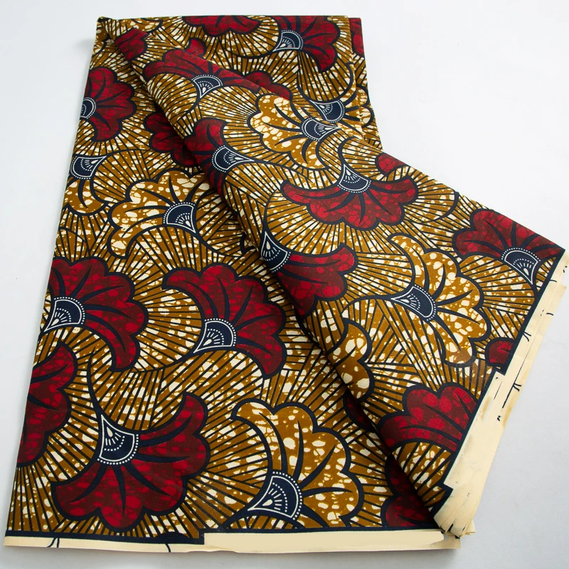 African New Wax Fabric Nigeria Ankara Wax Fabrics Prints Tissu Handicraft Block Batik Dutch For Dresses Cloth Sewing Materials