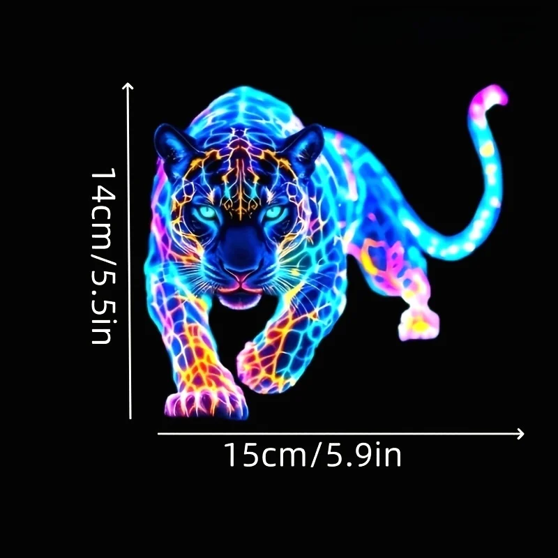 1 قطعة نابضة بالحياة النيون ليوبارد دراجة نارية ملصقات مقاوم للماء ل سكوتر خزان الوقود الجبهة هدية شارات الفينيل نافذة السيارة الديكور