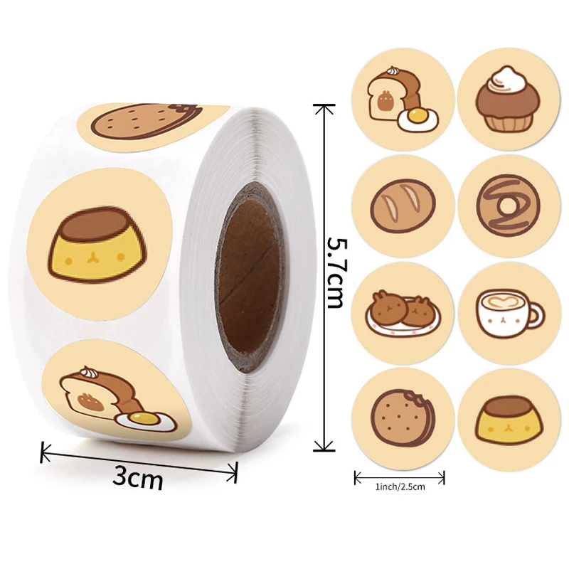 500 Stuks Schattige Taartstickers Verjaardagstaart Cadeau Decoratie Tag Verzegelen Label Stickers Kinderen Speelgoed Cadeau Pakket Scrapbooking Stickers