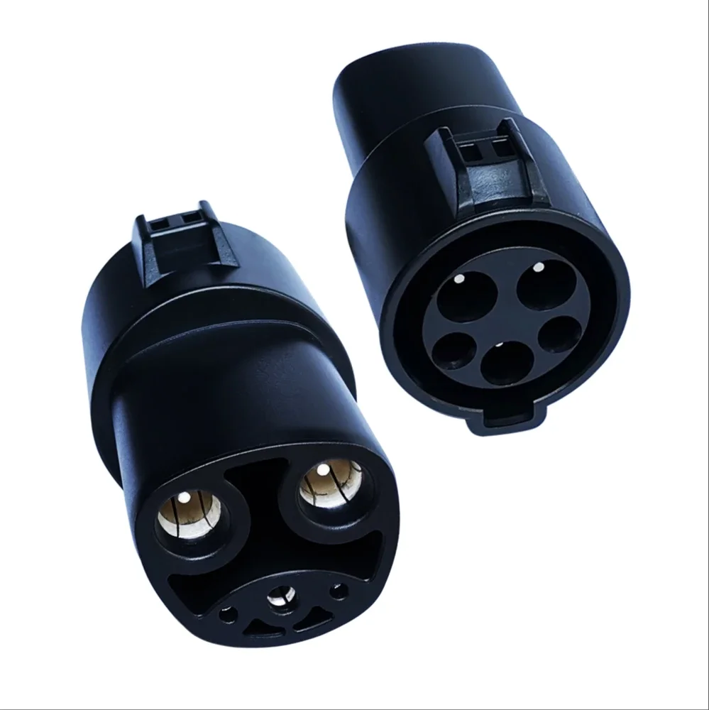 EVSE Adaptor 16A 32A 60A Electric Vehicle EV Charger SAE J1772 Socket Type 1 To Tesla Connector EV Adapter For Charging