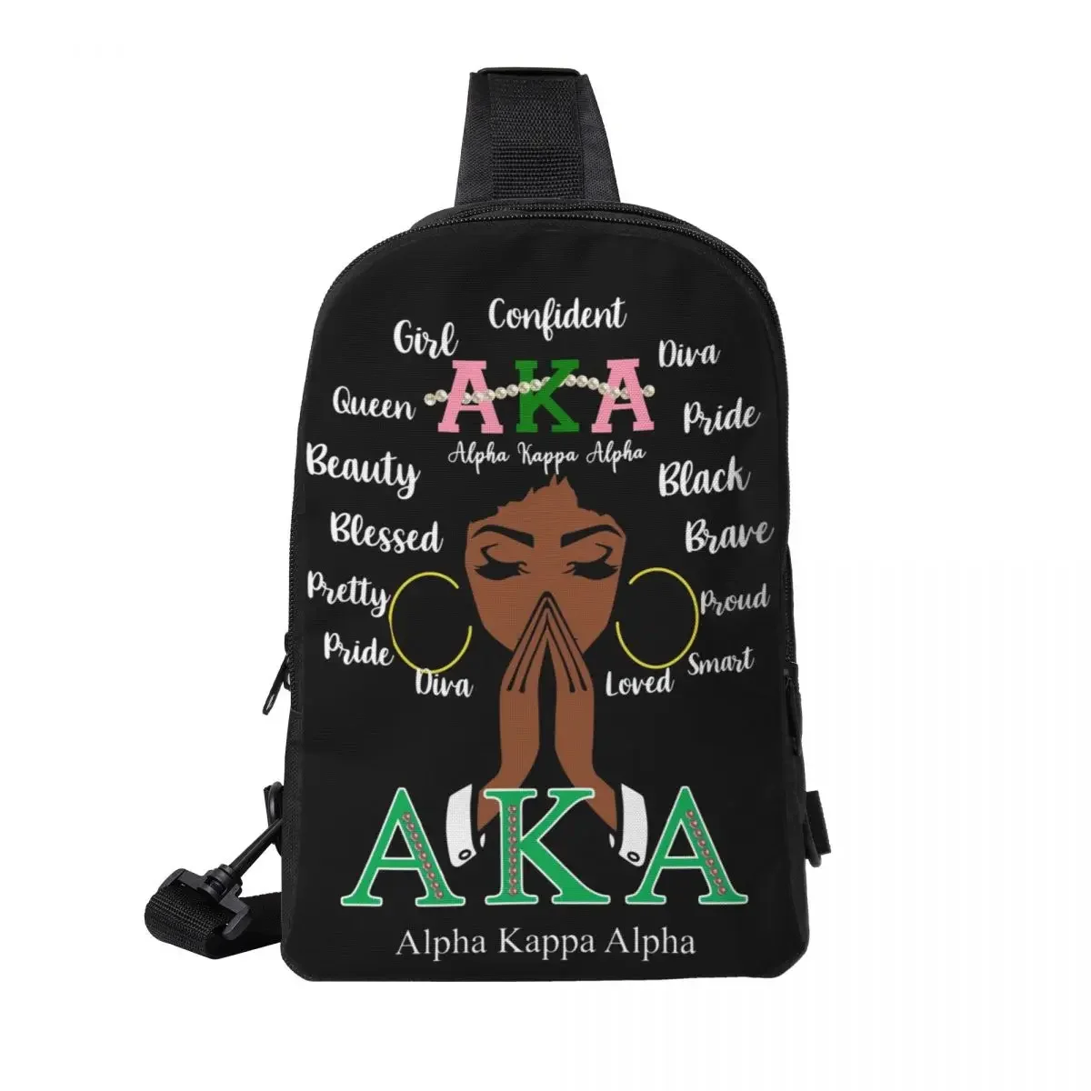 

Alpha AKA Kappa Alpha Crossbody Sling Backpack Shoulder Sling Chest Bag Adjustable Travel Hiking Daypack Outdoor for Women & Men