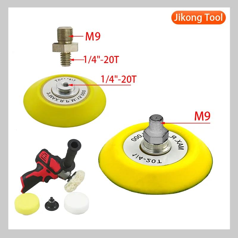 

M9 Thread Adapter Suitable for Milwaukee M12 Polishing or Sanding Machines, Steel, Backing Pad Installation