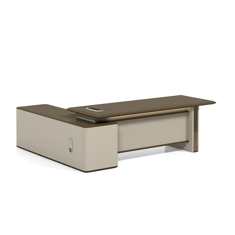 

Boss desk modern simple president office file cabinet table and chair combination high-end comfortable desk