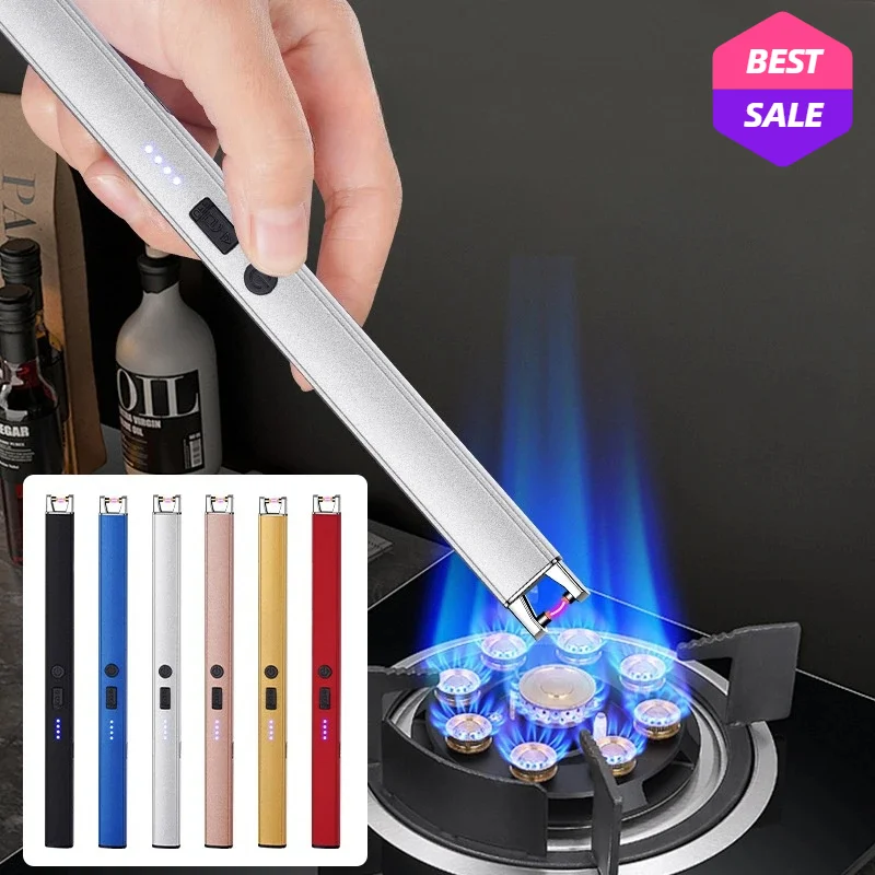 Electric Arc Ignition Windproof Pulse Flameless Plasma Ignition Candle Lighters USB Rechargeable Lighter Kitchen Outdoor BBQ