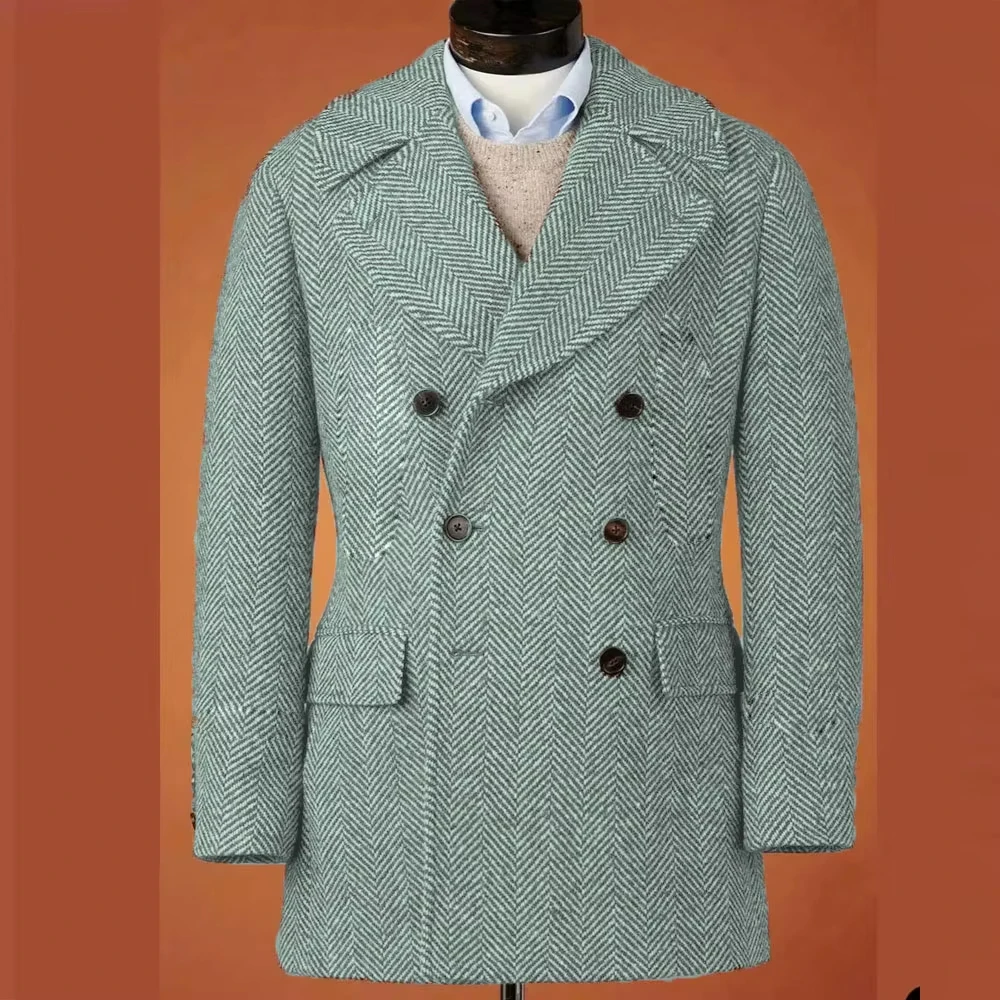 Casual blazer voor heren, visgraat, slim fit, enkele rij knopen, stijlvolle, comfortabele jas, herenjas, blazer met dubbele rij knopen, herenpak