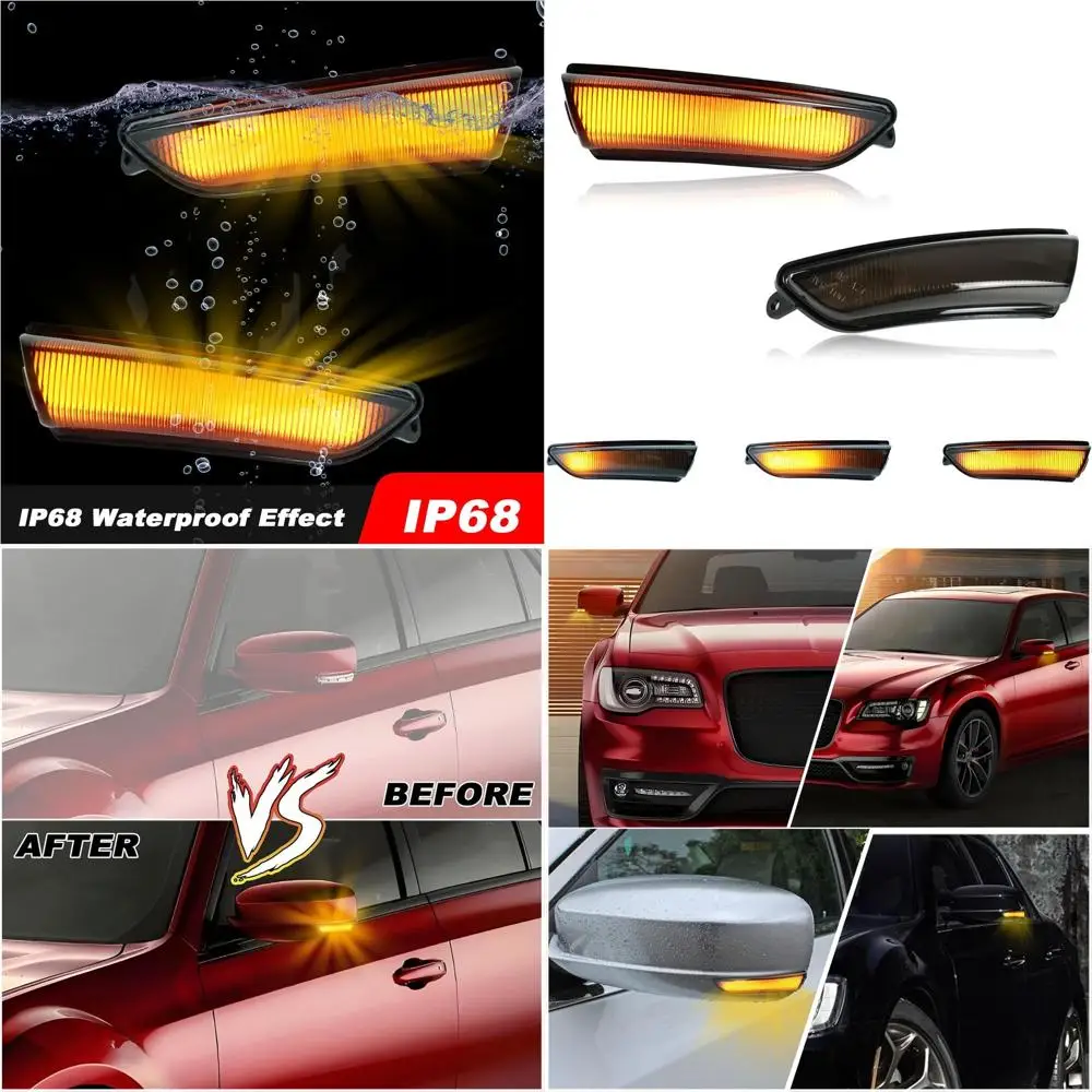 

Янтарный указатель поворота, светодиодные фонари бокового зеркала для Dodge Chrysler 300, седана 2011-2023 гг.