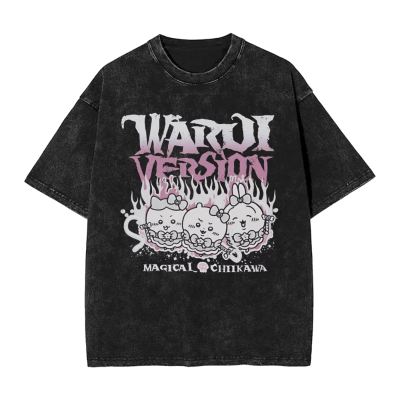 Vintage Washed T Shirt Chiikawa Usagi Hachiware Toilet Loose T