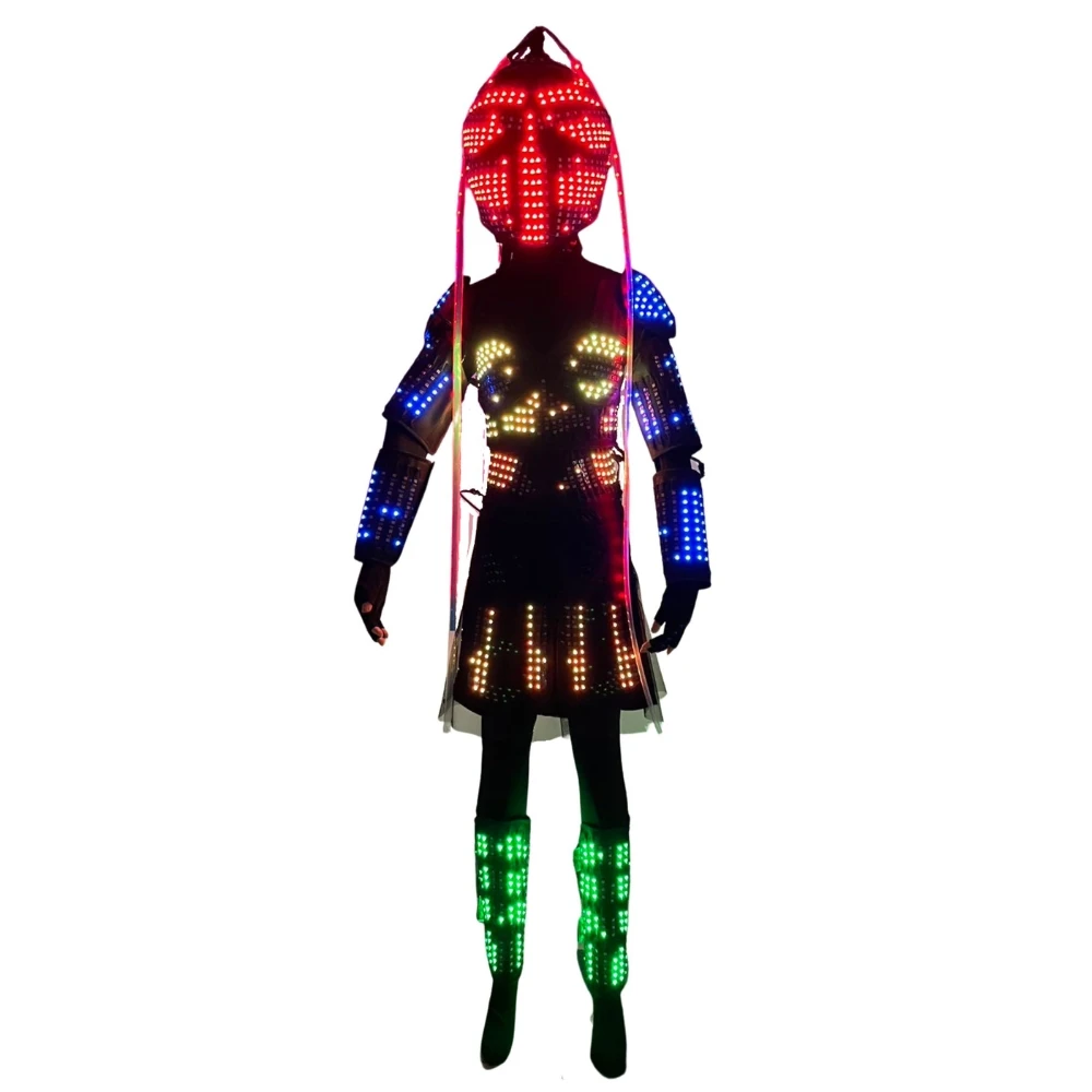 LED Female Lighting up Suits for Adults Ballroom Performance Wear for Show Entertainment Dance Shows