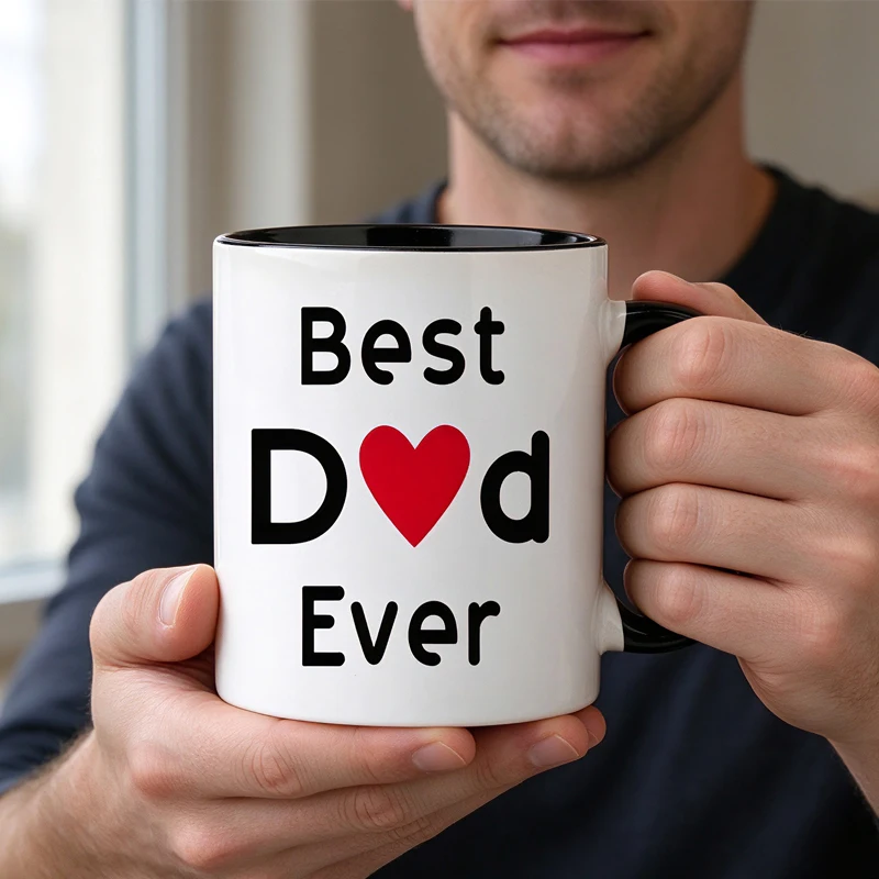 Custom ceramic mug featuring the text 