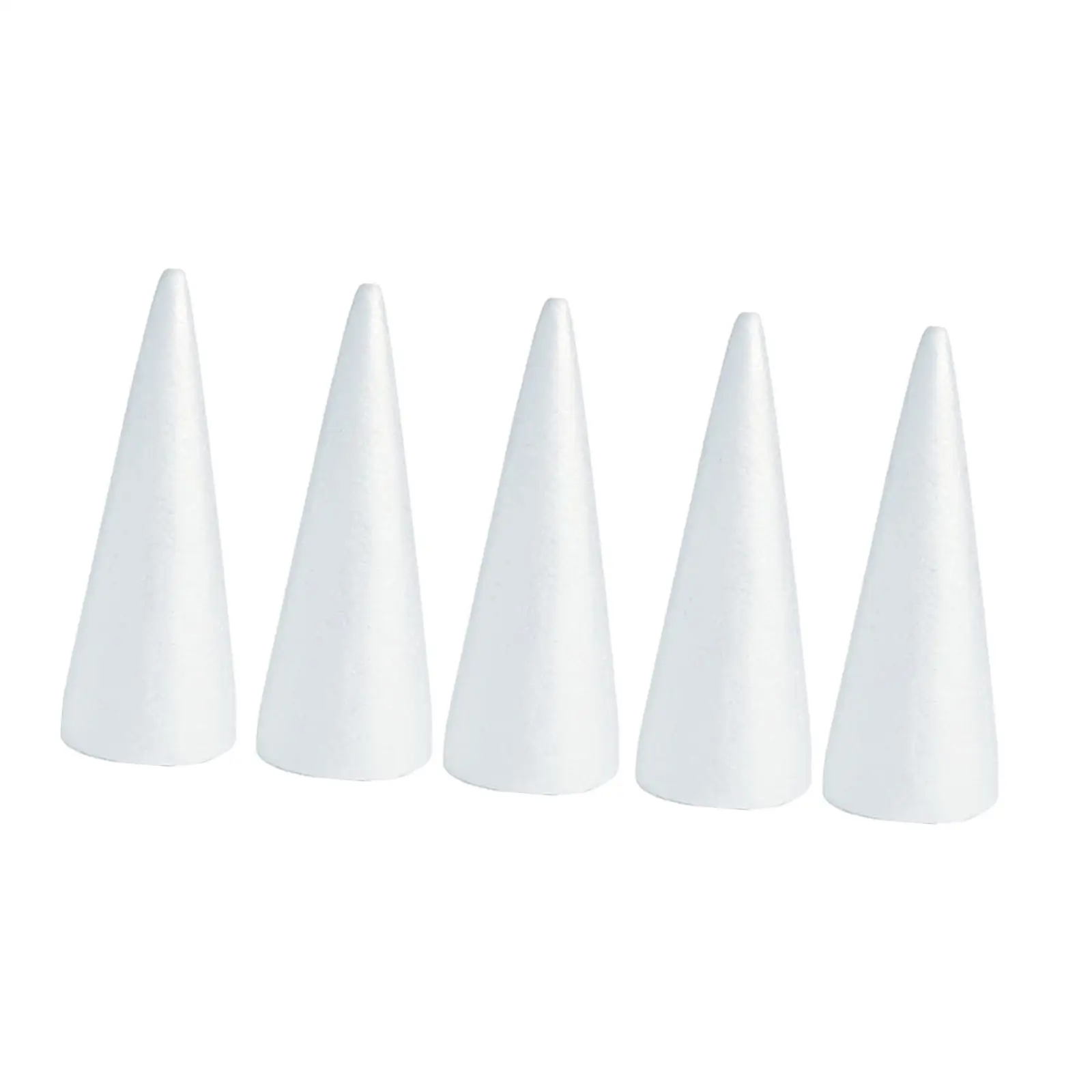 5Pcs Craft Foam Cones Christmas Tree Project, Crafting Children Kids White Polystyrene Cones for Christmas Trees Celebration image 2