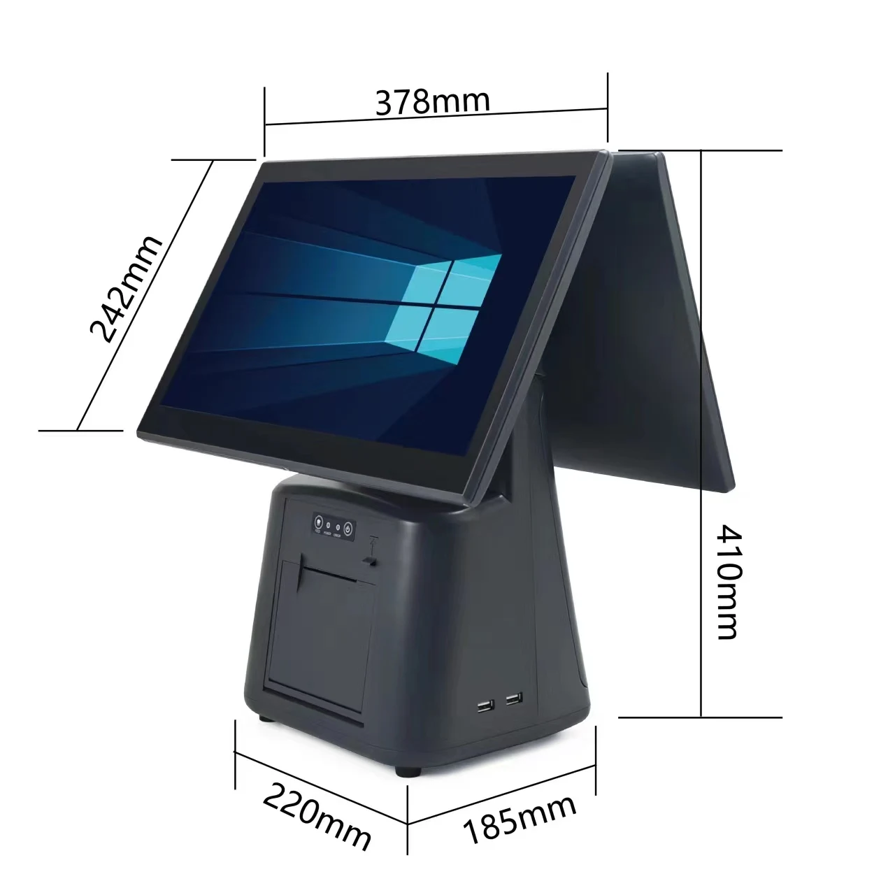 15.6 Inch i3/i5 Win10 Win11 Touch Screen Cash Register Windows POS System 58/80mm Thermal Printer Foodcourt Payment Terminal