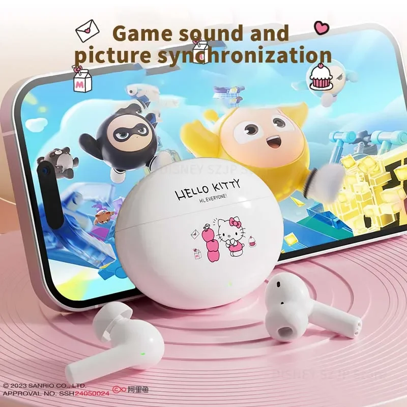 

Sanrio S220 TWS Earbuds Hello Kitty Earphones Bluetooth 5.4 Kawaii Kuromi Headphones HD Call Wireless Headsets Noise Reduction