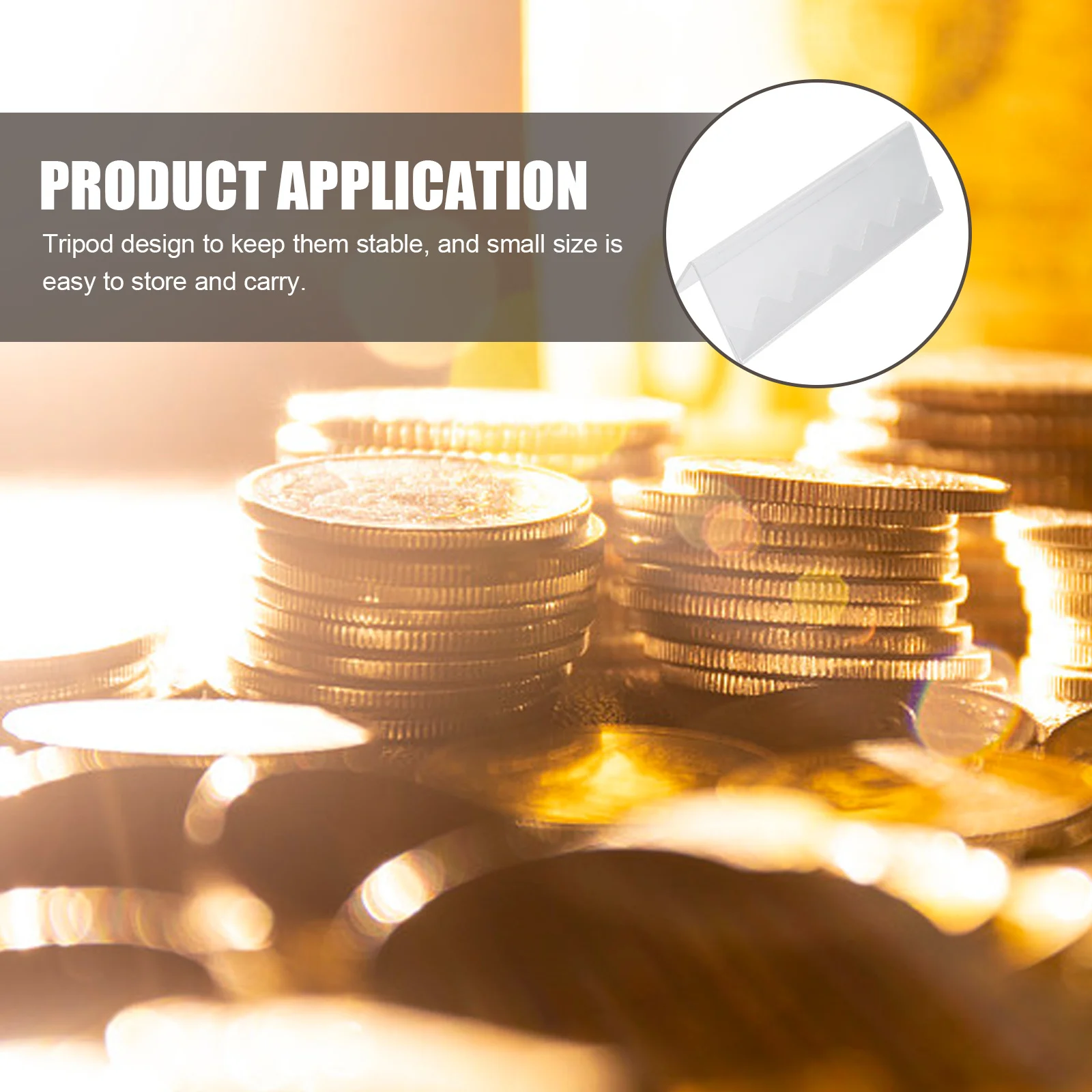 1Pcs Acrylic Coin Display Stand Transparent Rack for Coins Medallions Business Cards Home Cabinet Display Use