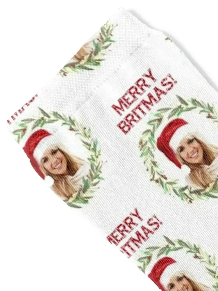 Merry Britmas - For Celebrating a Very Britney Christmas (Red Text) Socks moving stockings Toe sports Soccer Men's Socks Women's