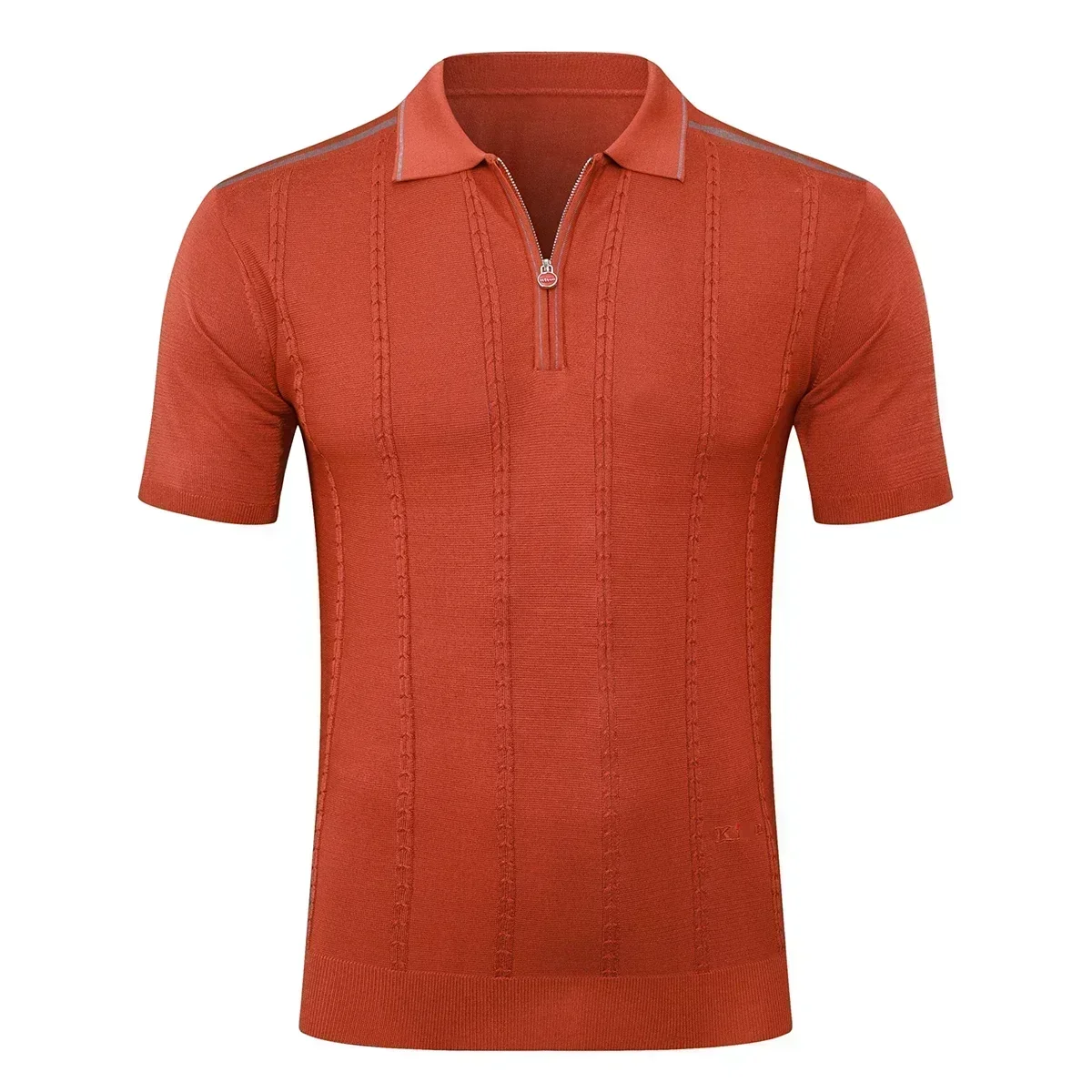 OECHSLI polo shirt silk men 2025 New outdoors embroidery elastic short sleeve thin zipper quality work big size M-5XL