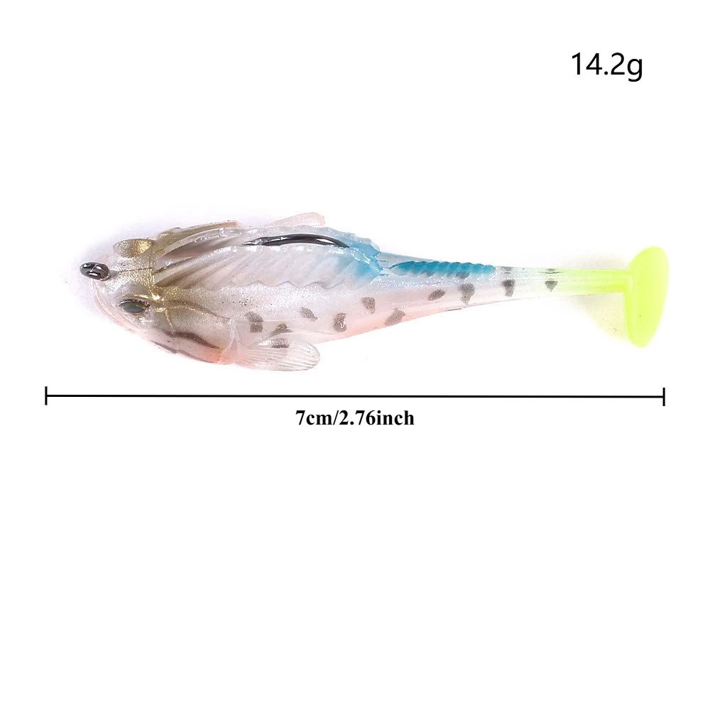 1 Stück/10 Stück 7,5 cm/14,2 g Silikon Dark Sleeper Wobbler Angelköder Sinkender Weichköder Jig-Haken Swimbaits Bass Shad für Barsch-Angelzubehör – Detail 2