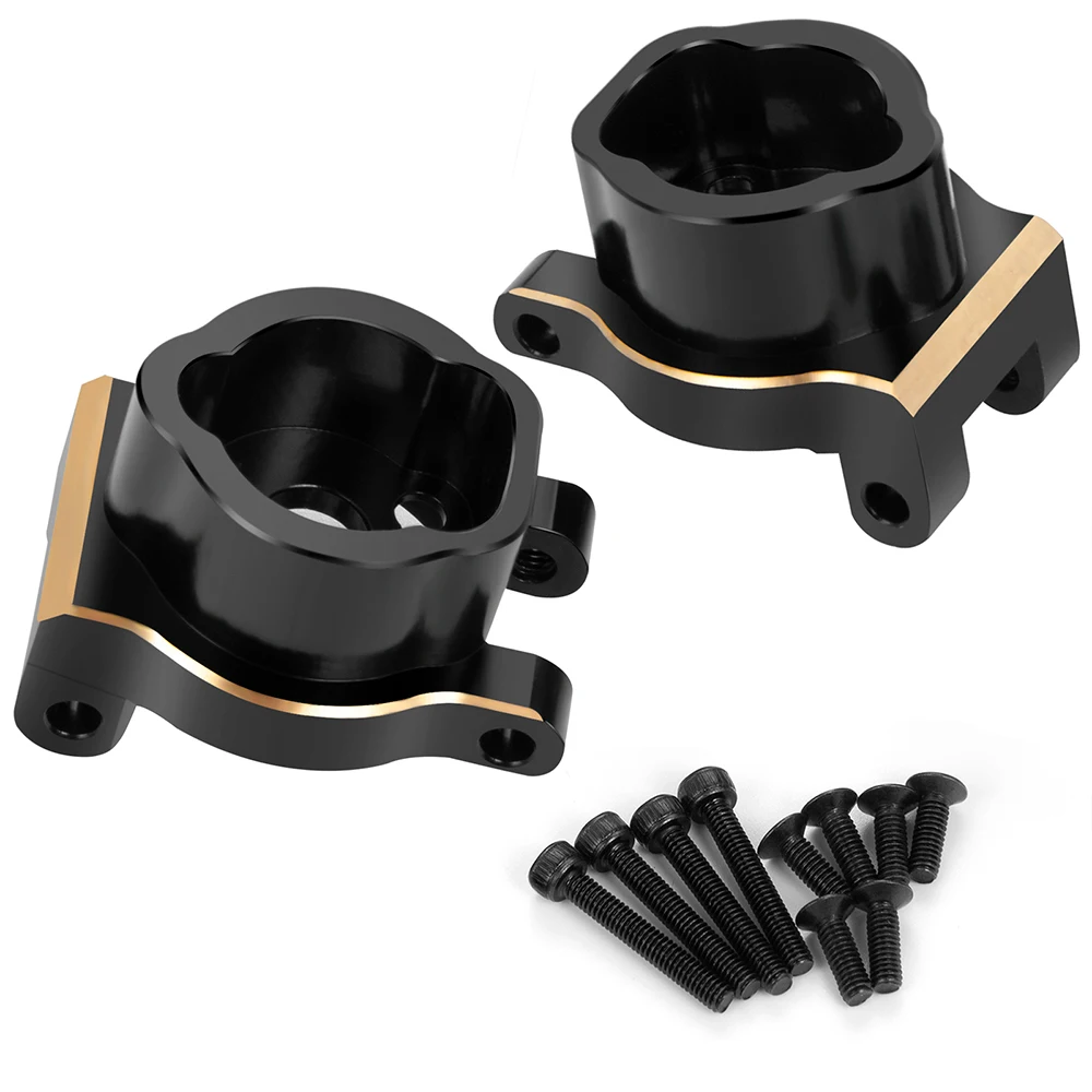 YEAHRUN 2Pcs Black Coating Brass Portal Drive Rear Axle Mount Outer Housing for TRX-4 TRX-6 1/10 RC Crawler Car Truck Model Part