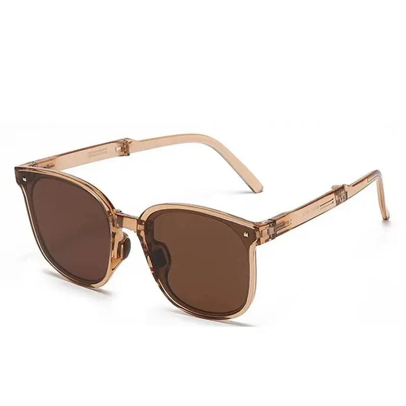 Folding Sunglasses with Case Sun Glasses for Women Fashion Air Cushion Eyewears UV 400 Polarized Eyewears
