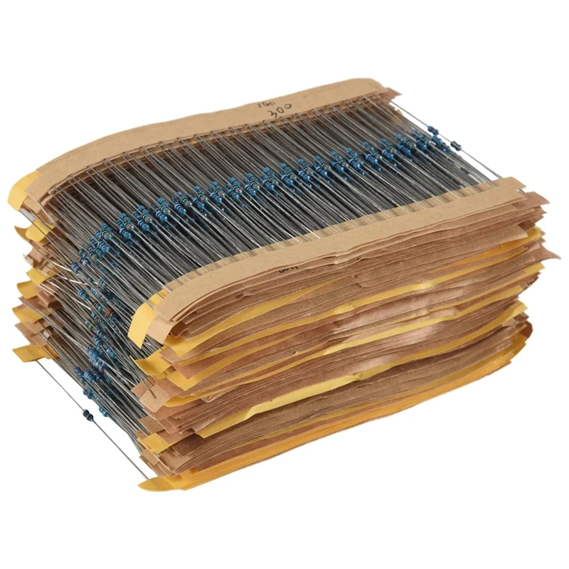 2600Pcs 130 Values 1/8W 0.125W 1% Metal Film Resistors Assorted Pack Set Resistors Assortment Kits Fixed Capacitors-A69M