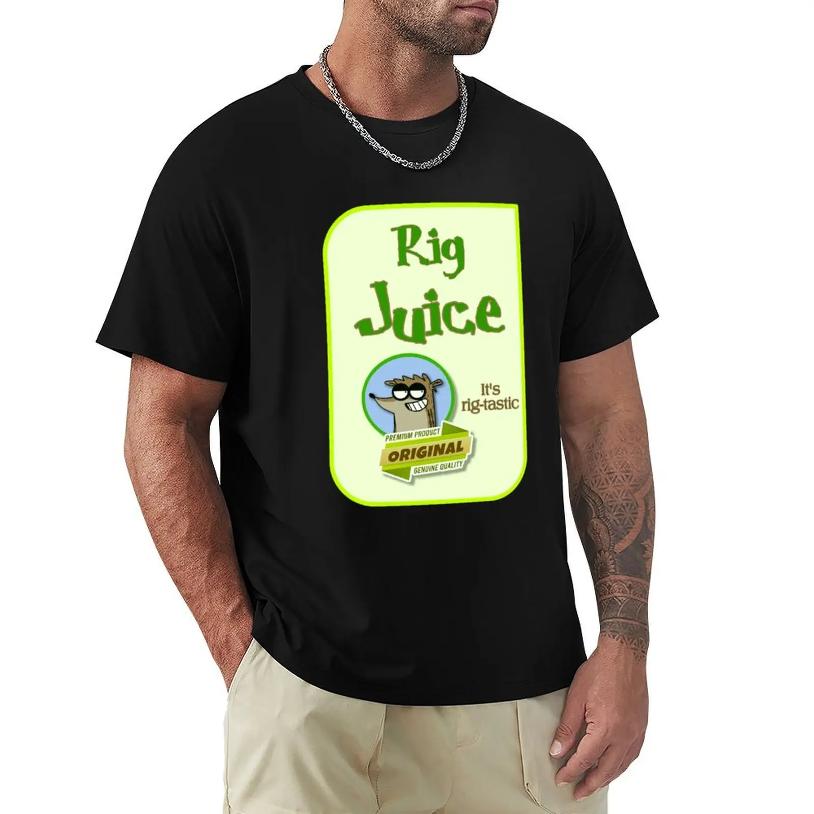 Rig Juice Brand Label Funny Rigby Creation T-Shirt Active Wear Sports T-Shirt for Men