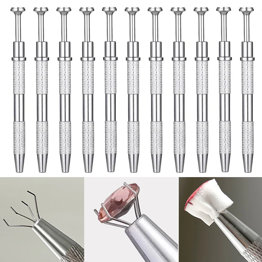 1pcs 4 Claws Jewelry Beads Holder Pick-up Tool Diamond Gems Prong Tweezer Catcher Grabber For DIY Jewelry Making Accessory