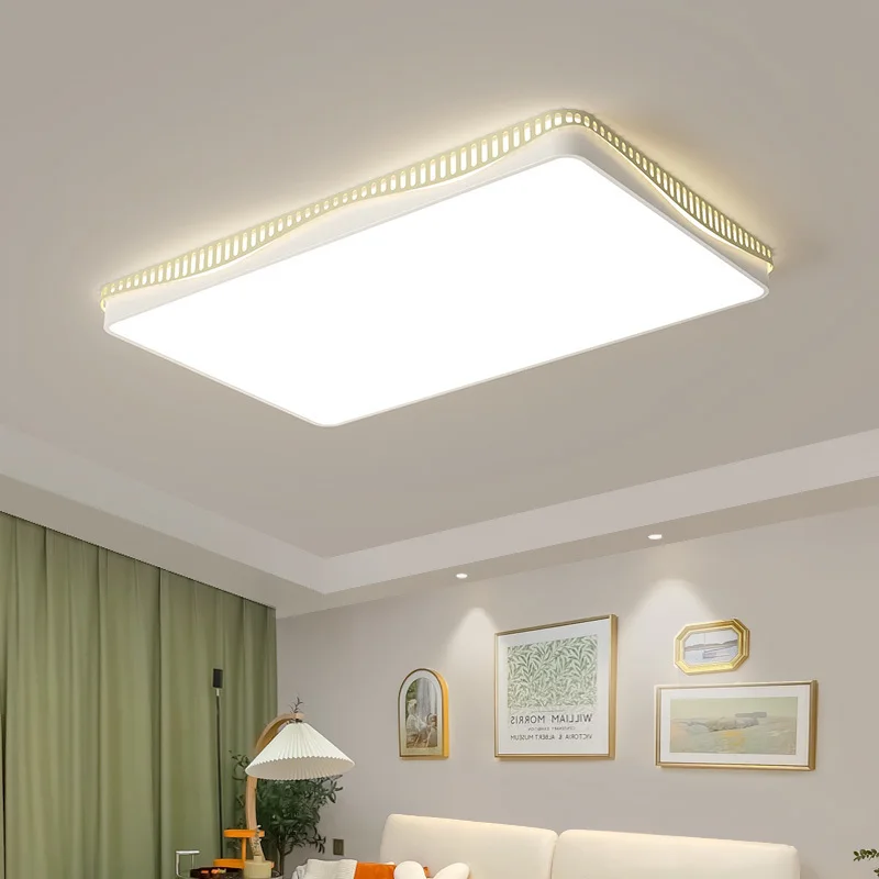 2024 New Cream Style Ceiling Light Simple Modern Living Room Bedroom Lights Dimming LED Lamp Home Whole House Lighting Fixture