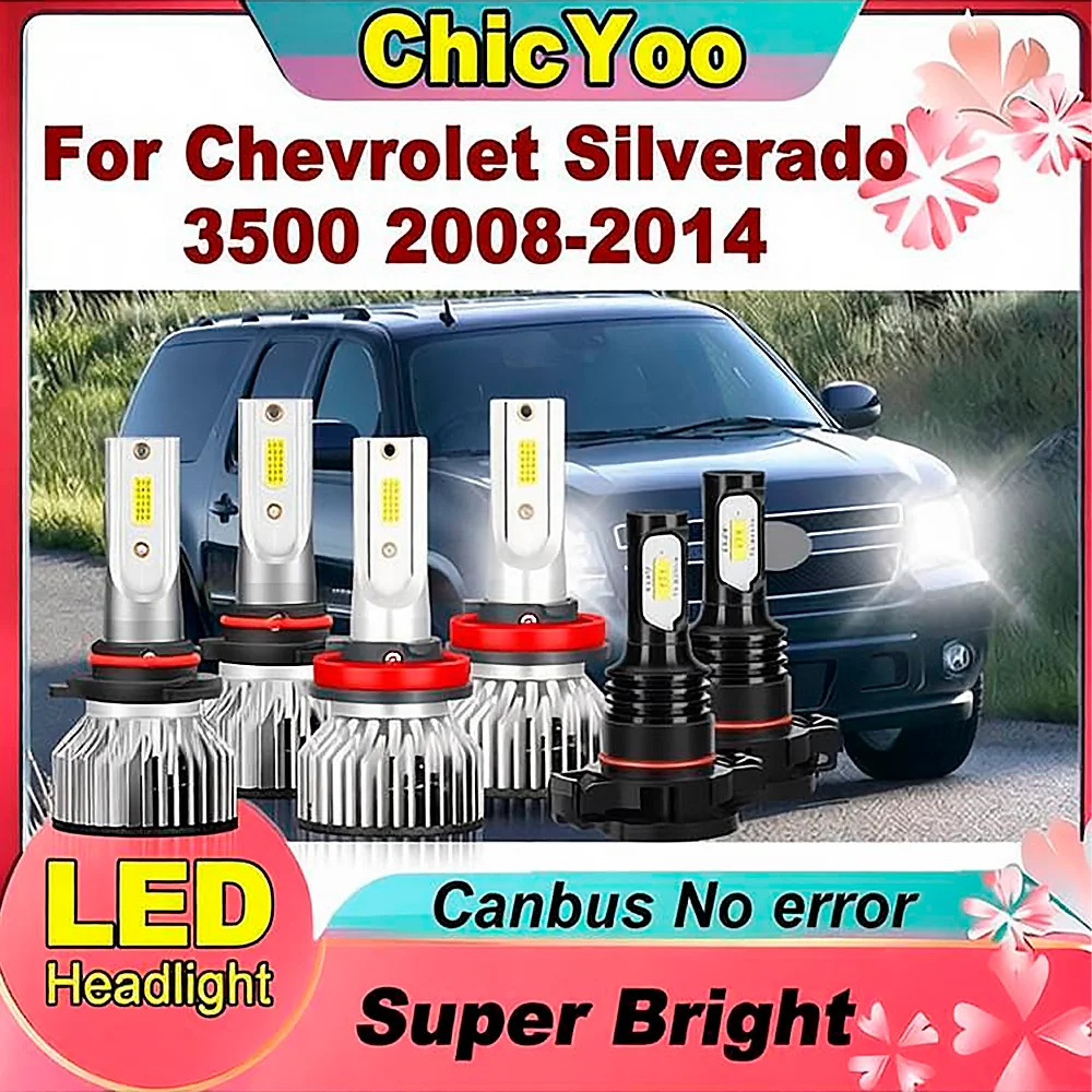 

Canbus No error 6000K White 9005 H11 High Low Beam Car LED Headlight Bulbs Turbo HeadLamp For Chevrolet Silverado 3500 2008-2014