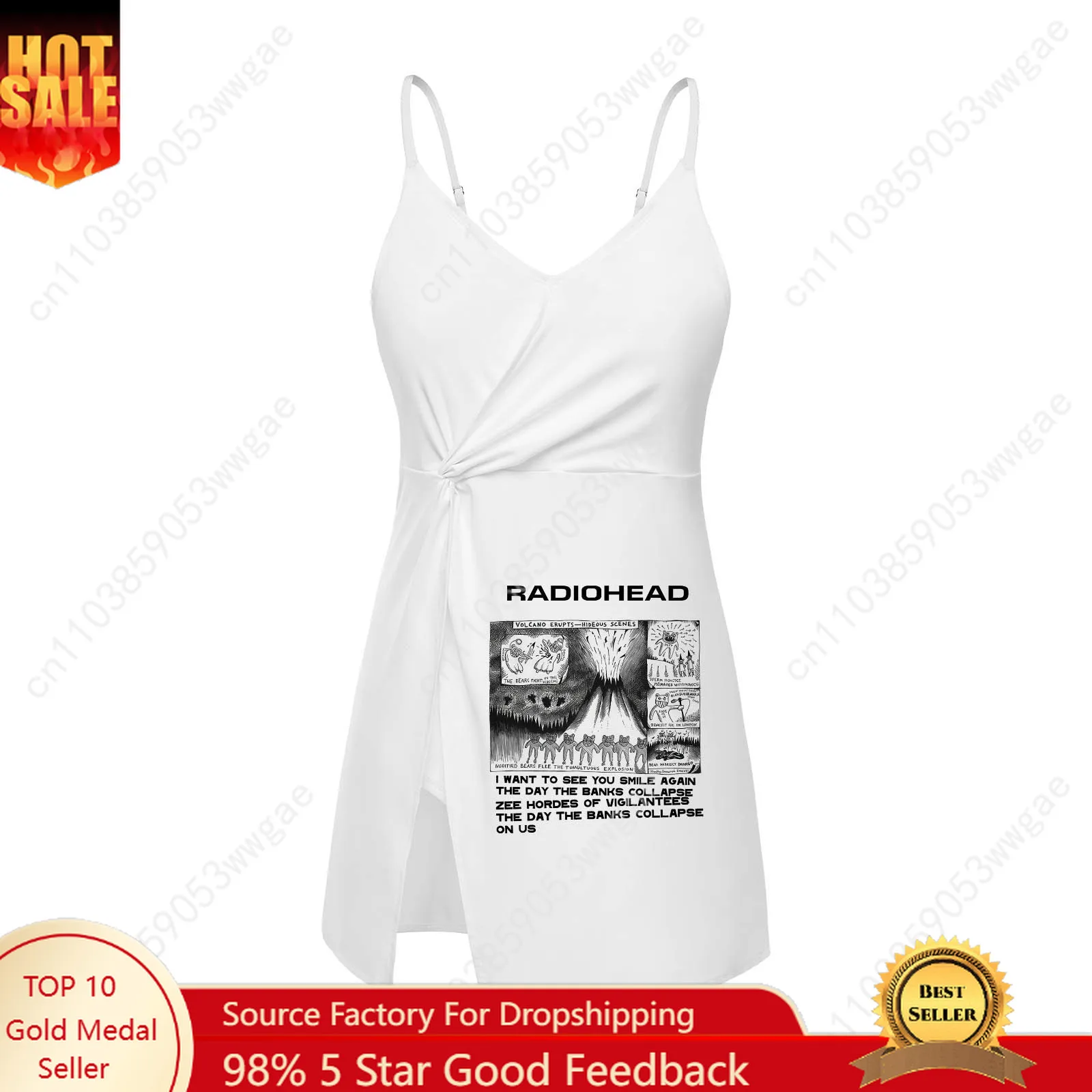 

Radiohead Rock Band Sling Dress Swimsuit Womens Bathing Suits Personalized Swimwear Pool Party Beach Bikini Custom Beachwear