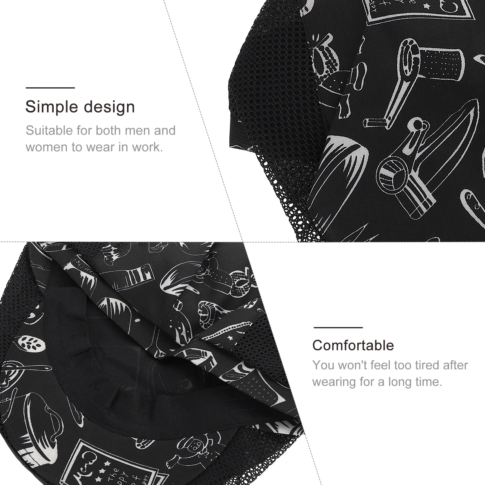 2 قطعة قبعة عمل المطبخ مريحة للتنفس قبعة بيريه الشيف للرجال والنساء والطهايات والنوادل والمحترفين في خدمة تقديم الطعام