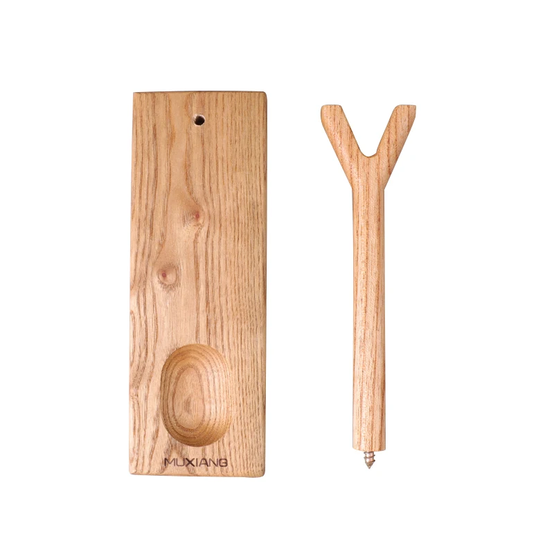 MUXIANG Tea Tree Pipe Holder Solid Wood Vertical Type Holder Long Handle Reading Pipe Holder Display 1 Position Smoking Fittings