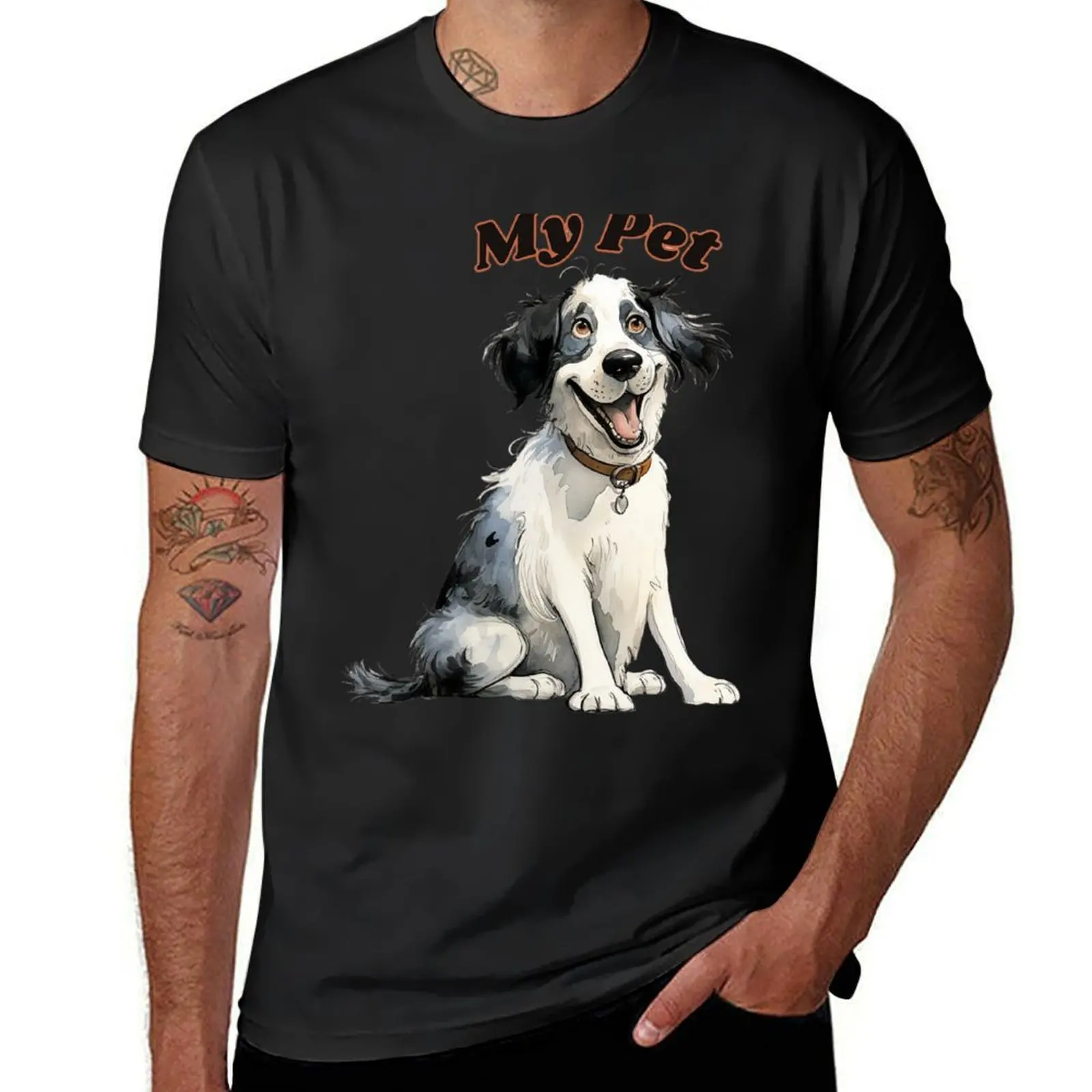 

My Pet - Landseer T-Shirt oversizeds animal prinfor boys heavyweight t shirts for men