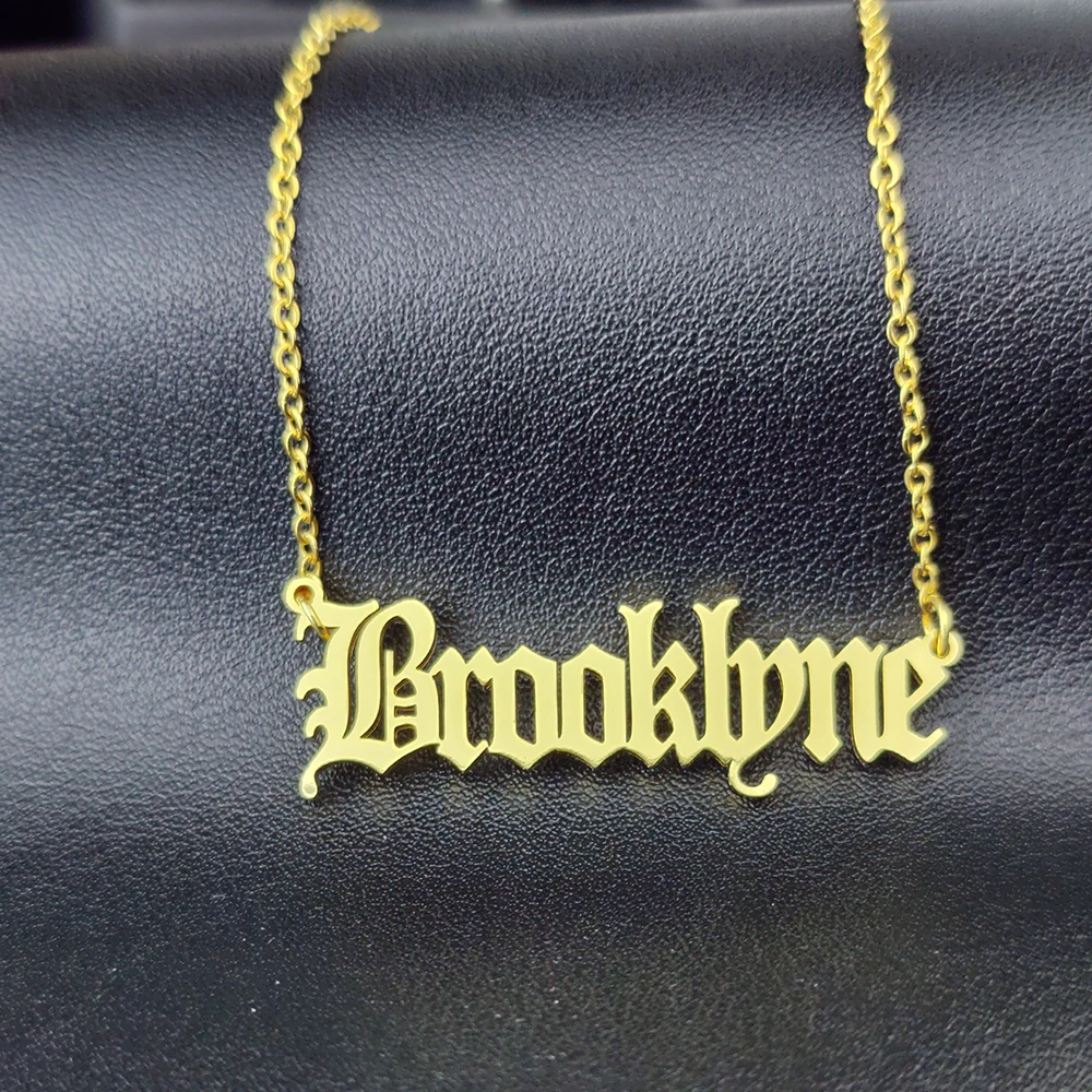 שם מותאם אישית שרשראות עבור נשים גברים נירוסטה שרשרת עברית שרשרת תליון תכשיטים אישית