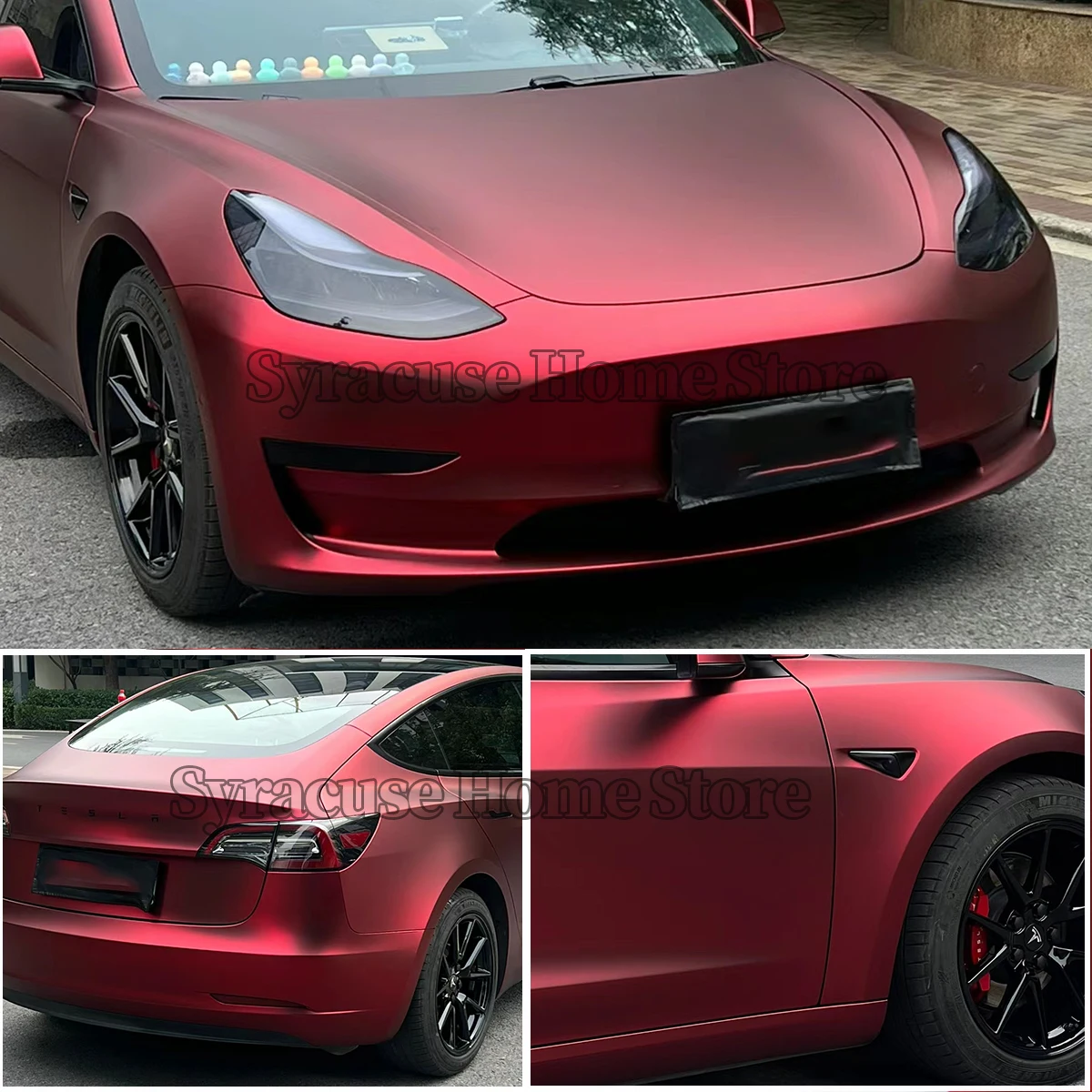 أعلى جودة PET الرومانسية الأحمر الفينيل التفاف ملصق ذاتي اللصق مائي سيارة السيارة الرومانية الأحمر التفاف لفة للدراجات النارية