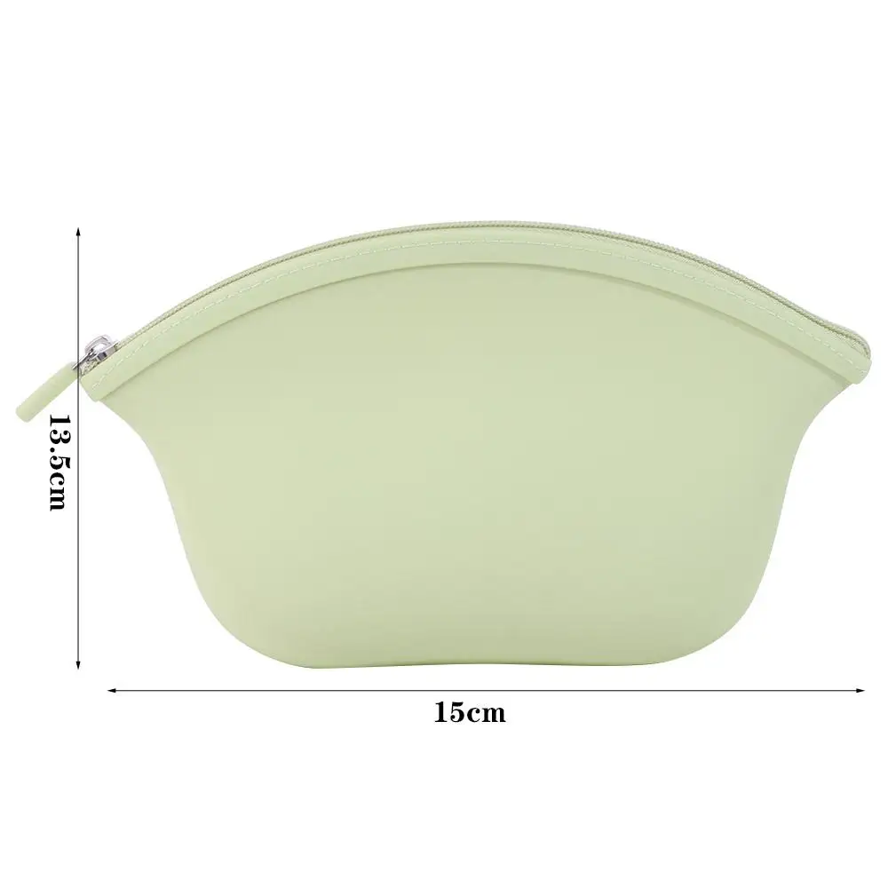 المحمولة مقاوم للماء حقيبة مستحضرات التجميل سيليكون لون الحلوى سستة غسل حقيبة التخزين توفير المساحة متعددة الوظائف يشكلون الحقيبة النساء #3