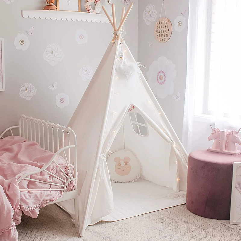 Tente tipi pour enfants, tipi intérieur et extérieur, maison de jeu, wigwam pour enfants, 1.8m