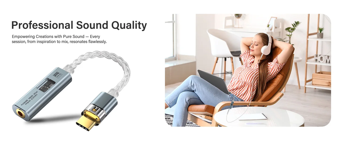 DAC USB Type C to 3.5 mm Jack Adapter HiFi Audio Amplifier Stereo Ephone Headphone Digital Decoding Converter CX31993 MAX97220