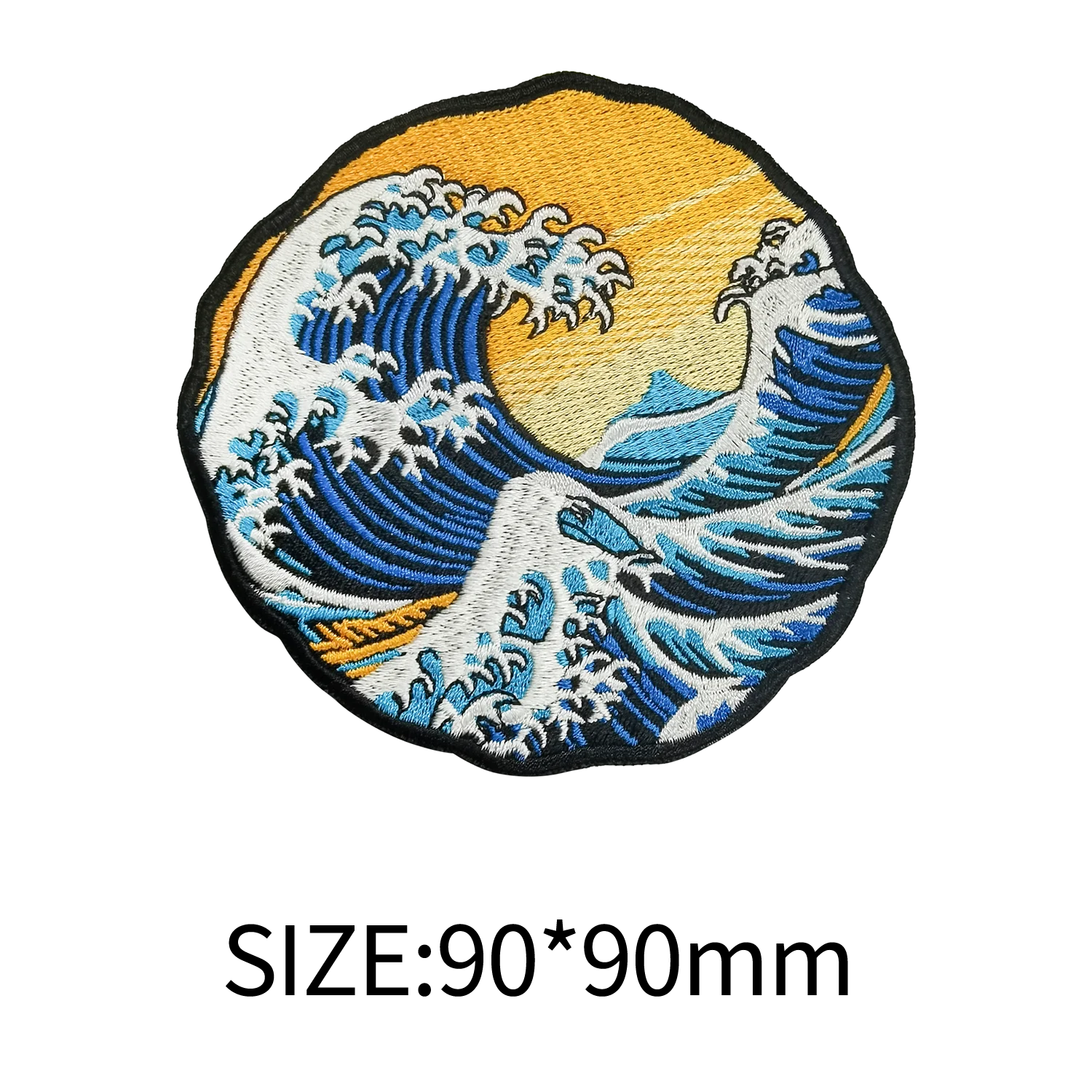 The Great Wave Embroidery Patches for Clothing Sewing Appliques Japanese Culture Katsushika Hokusai Iron on Applique Craft DIY