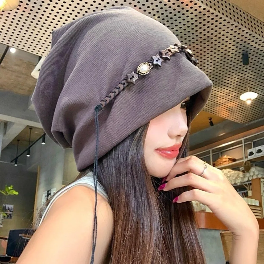 

Fashion Vintage Y2k Baggy Cap Ethnic Style Star Fringed Beanies Cap Versatile Boho Pullover Hats Spicy Girls